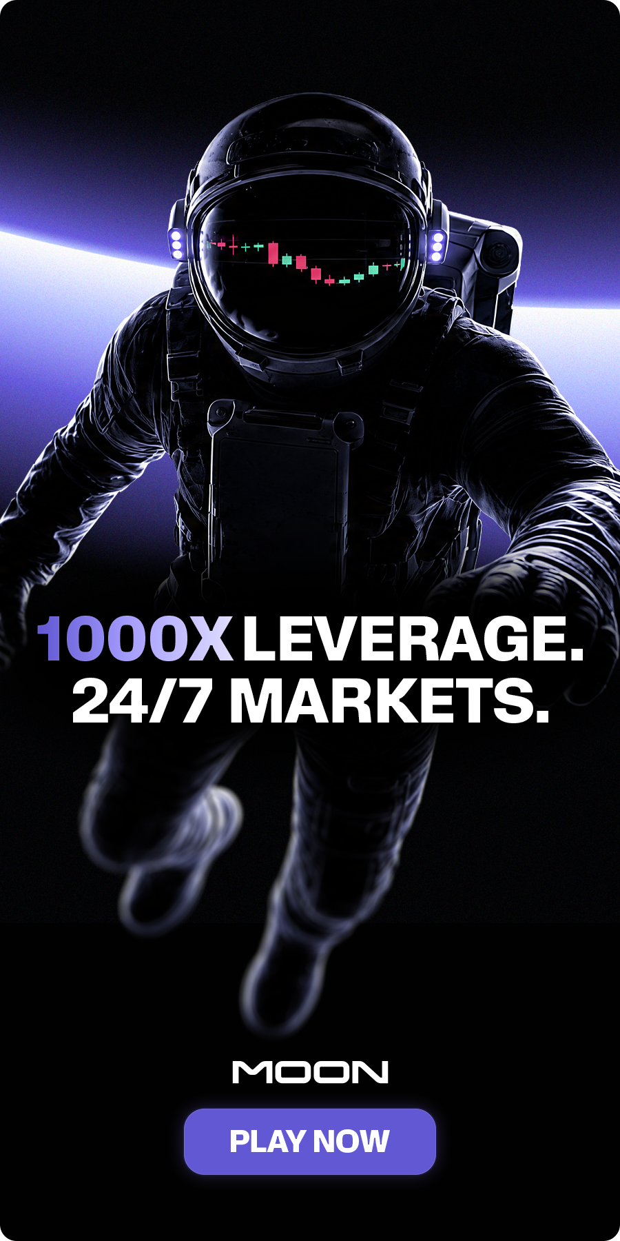 Moon.com 1000x leverage 24/7 markets — use code PAISA